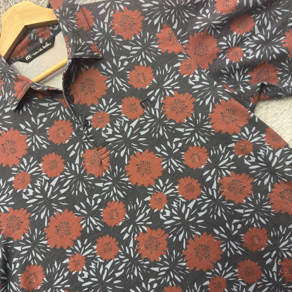 Travis Mathew Heater‎ Series Scenic Pass Floral Polo Shirt Mens Medium